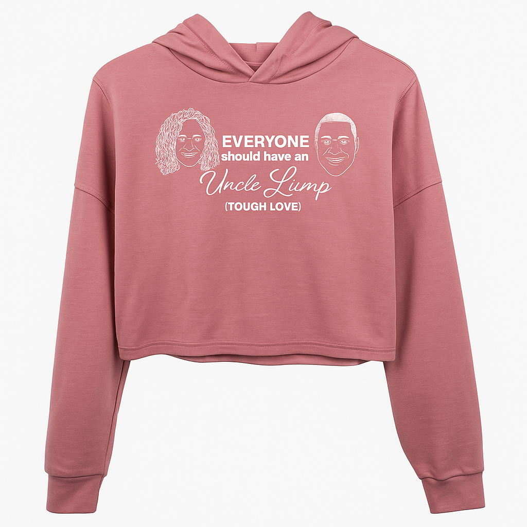 Tough Love Cropped Hoodie ( Blush & White)