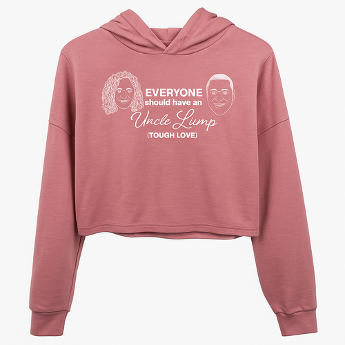 Tough Love Cropped Hoodie ( Blush & White)