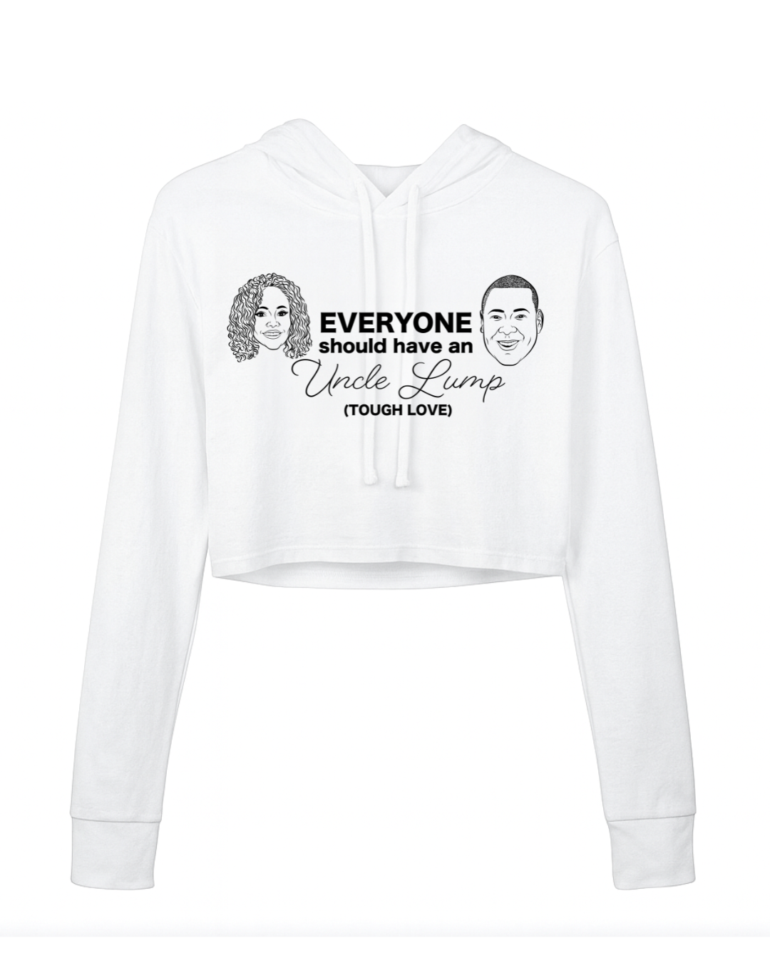 Tough Love Cropped Hoodie ( Blush & White)