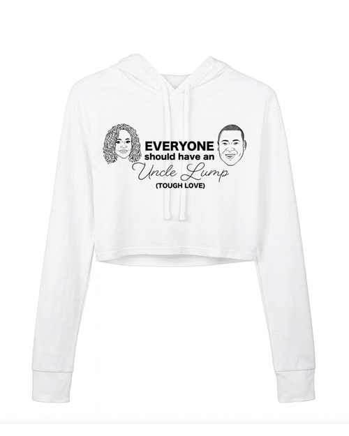 Tough Love Cropped Hoodie ( Blush & White)